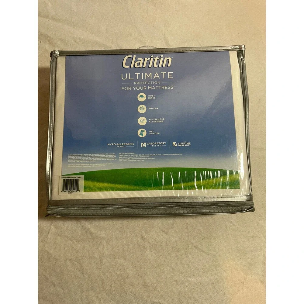 Claritin 6 Sided Mattress Protector For Queen Beds 100% Cotton Top 🔥